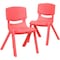 Flash Furniture Red Plastic Stackable School Chair with 12" Seat Height, PK2 2-YU-YCX-001-RED-GG - alternate 4